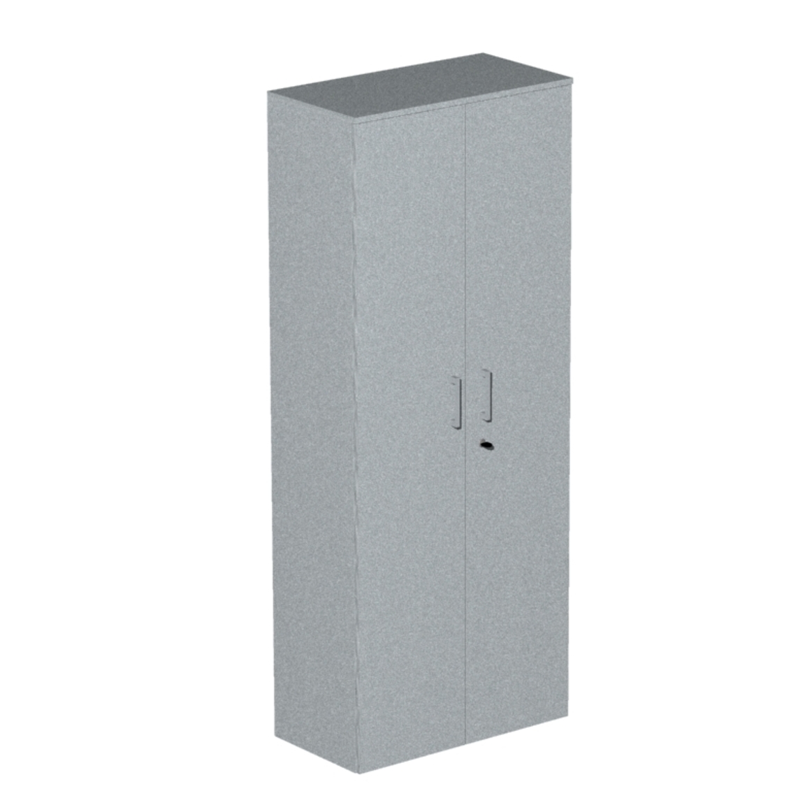 Βιβλιοθήκη Dromeas κλειστή διάστασης 80Χ40Χ200Η με κάσωμα σε απόχρωση γκρι ασημί, καπάκι και πόρτες σε απόχρωση γκρι ασημί.