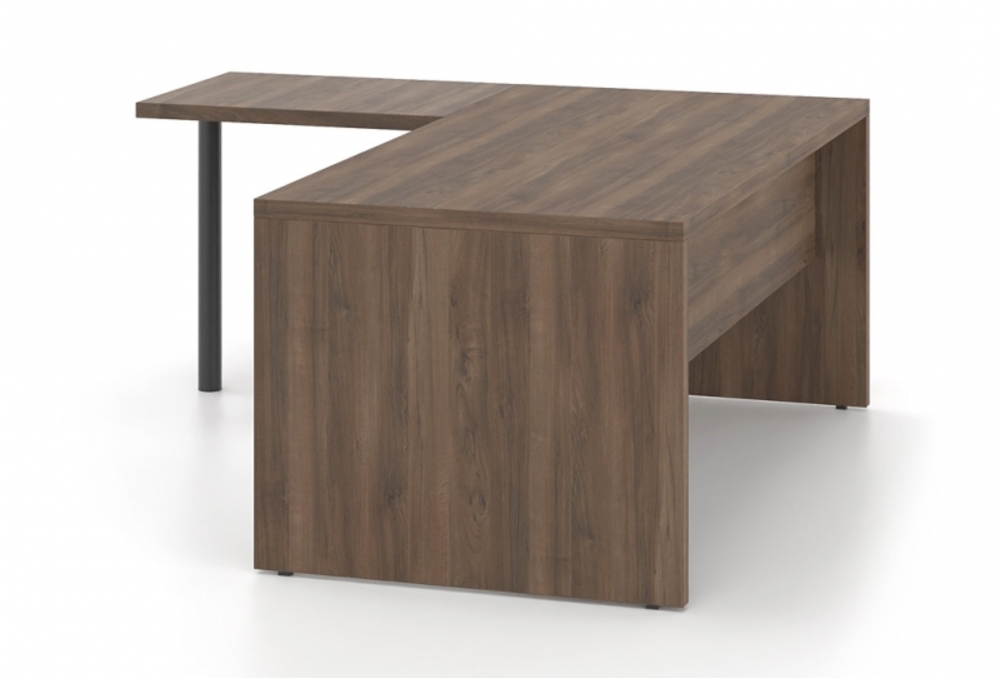 Γραφείο εργασίας Dromeas σειράς Lysis Plus διάστασης 160Χ160Χ73Η σε απόχρωση καρυδιά Η3702