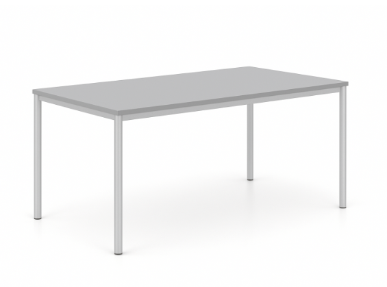 Γραφείο εργασίας Dromeas σειράς Slim διάστασης 160Χ80Χ73Η με σκελετό σε απόχρωση γκρι ασημί και επιφάνεια σε απόχρωση γκρι ασημί