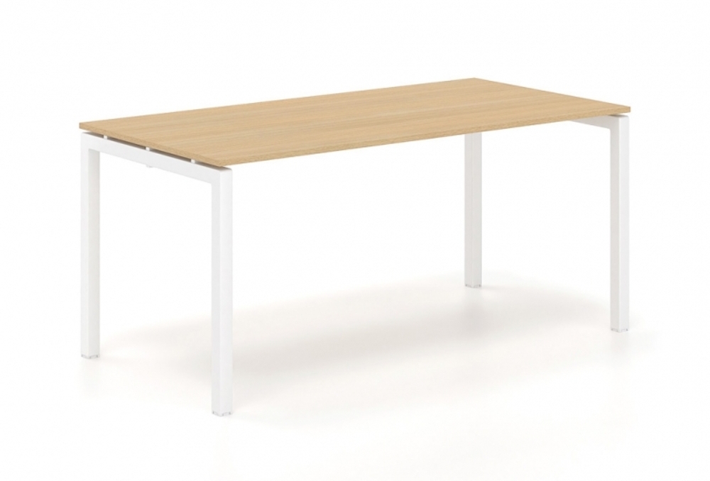 Γραφείο εργασίας Dromeas σειράς Neo διάστασης 160Χ80Χ73Η με σκελετό σε απόχρωση υπόλευκο και επιφάνεια σε απόχρωση φυσικό δρυς