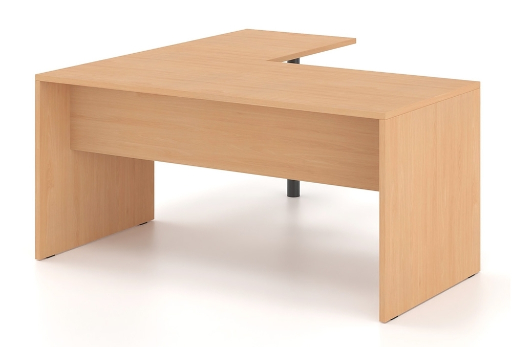 Γραφείο εργασίας Dromeas σειράς Finesse διάστασης 160x160x73Η σε απόχρωση οξιά