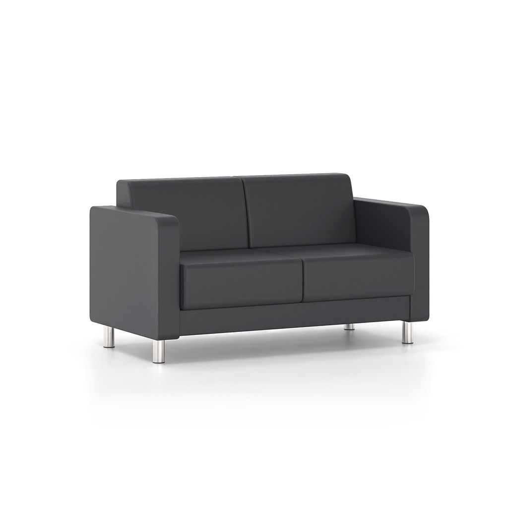 Διθέσιος Καναπές Dromeas σειράς Olympia Δερματίνη Μαύρη