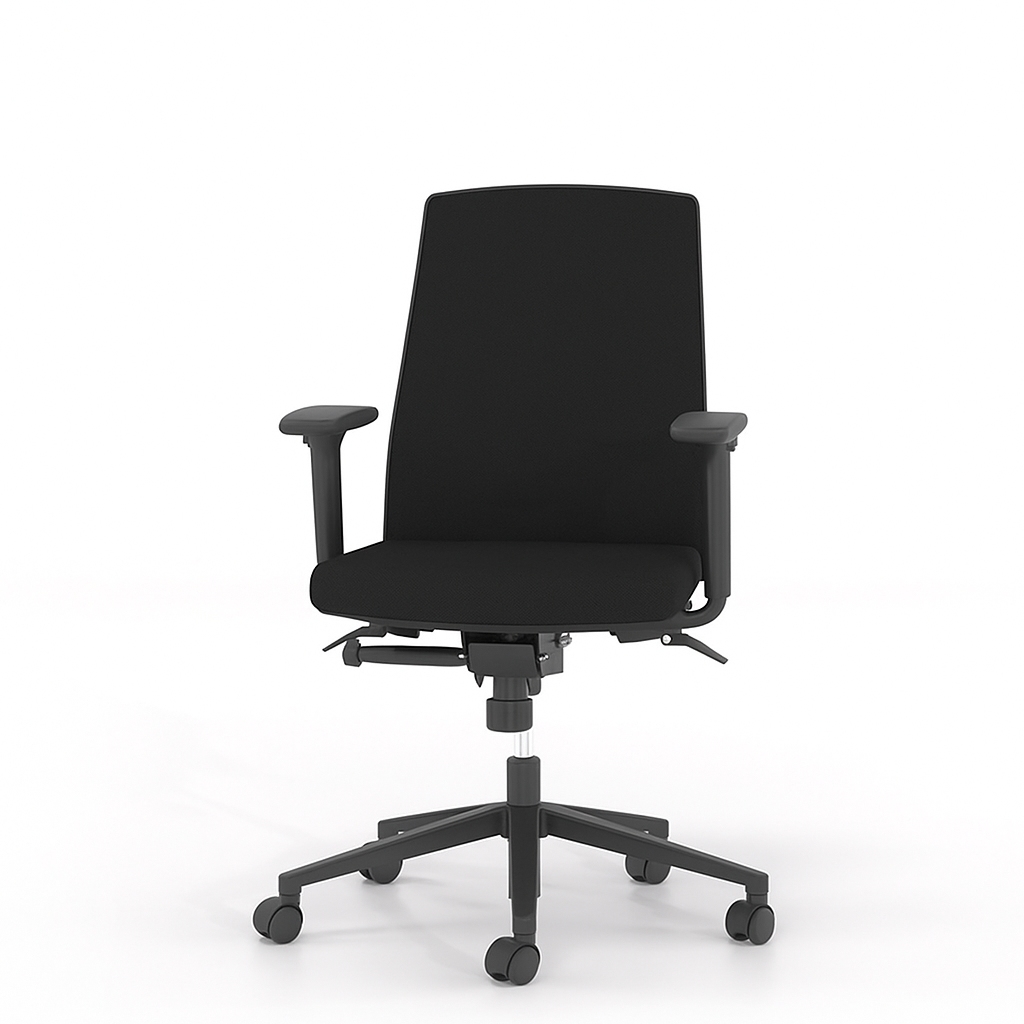 Κάθισμα Εργασίας Dromeas Action (0,66×0,66×0,97-1,19) Ύφασμα Μαύρο Πεντάνευρο Βαμμένο Ανθρακί