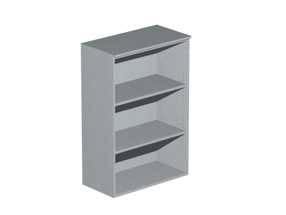 Βιβλιοθήκη Dromeas ανοιχτή διάστασης 80Χ40Χ120Η με κάσωμα σε απόχρωση γκρι ασημί, καπάκι σε απόχρωση γκρι ασημί.