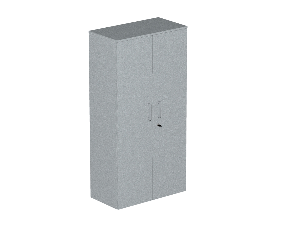 Βιβλιοθήκη Dromeas κλειστή διάστασης 80Χ40Χ160Η με κάσωμα σε απόχρωση γκρι ασημί, καπάκι και πόρτες σε απόχρωση γκρι ασημί.