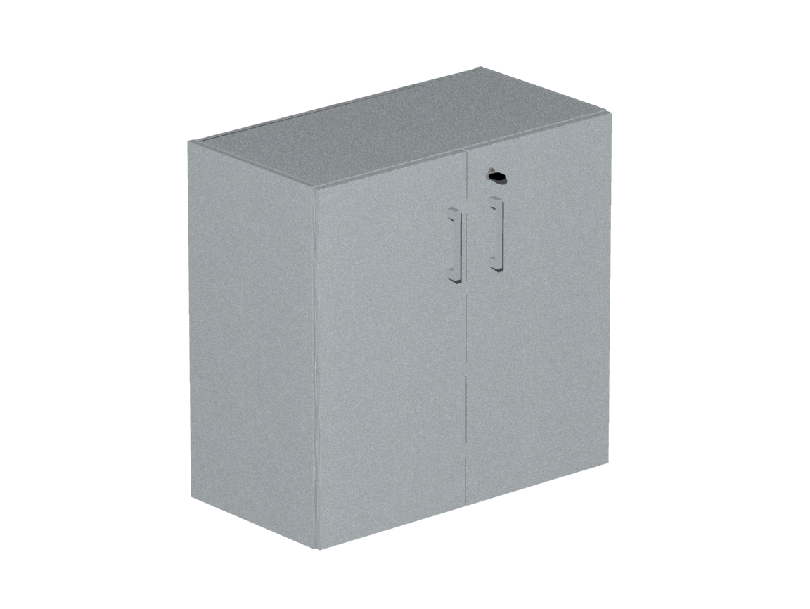 Βιβλιοθήκη Dromeas κλειστή διάστασης 80Χ40Χ80Η με κάσωμα σε απόχρωση γκρι ασημί, καπάκι και πόρτες σε απόχρωση γκρι ασημί.