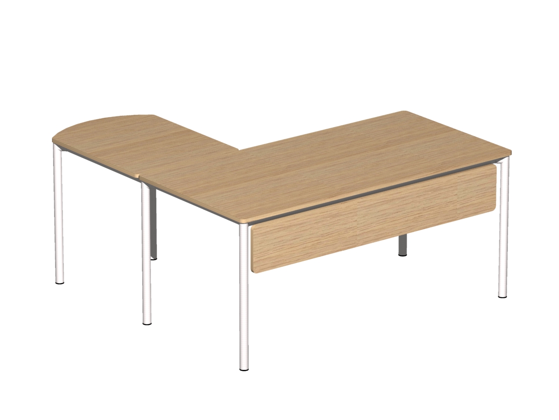 Γραφείο εργασίας Dromeas σειράς Slim με μετώπη και προέκταση