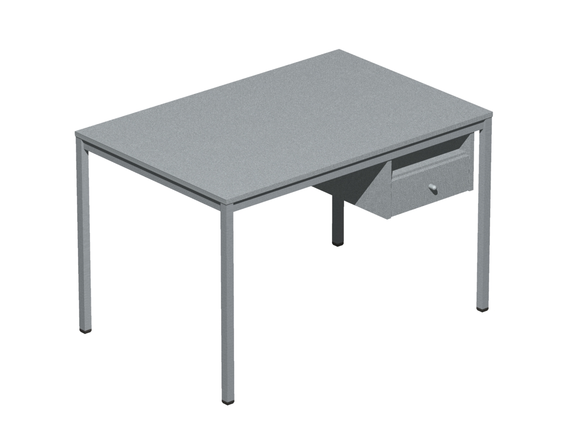Γραφείο εργασίας Dromeas σειράς Thales Ν διάστασης 120Χ60Χ73Η με σκελετό σε απόχρωση γκρι ασημί και επιφάνεια σε απόχρωση γκρι ασημί