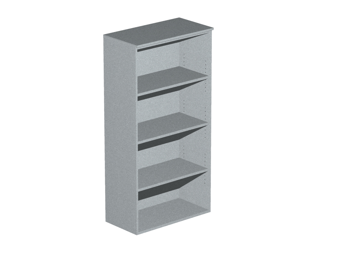 Βιβλιοθήκη Dromeas ανοιχτή διάστασης 80Χ40Χ160Η με κάσωμα σε απόχρωση γκρι ασημί, καπάκι σε απόχρωση γκρι ασημί.