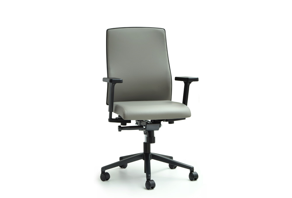 Κάθισμα Εργασίας Dromeas Action (0,66×0,66×0,97-1,19) Δερματίνη Πεντάνευρο Βαμμένο Ανθρακί