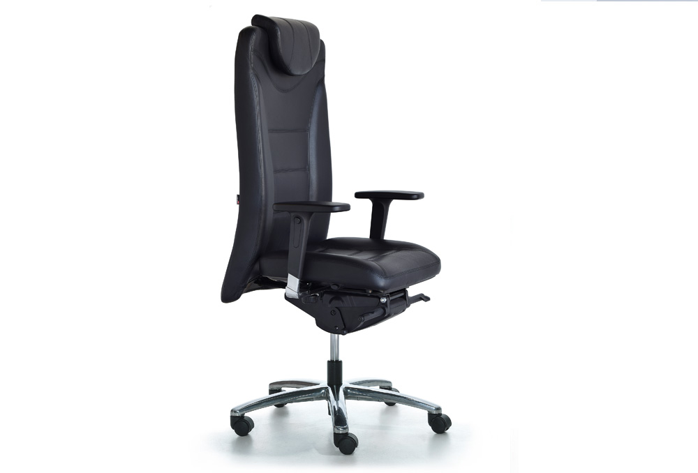 Διευθυντικό Κάθισμα Dromeas Apollo (0,66×0,66×1,20-1,30) Δερματίνη Μαύρη Πεντάνευρο Γυαλισμένο