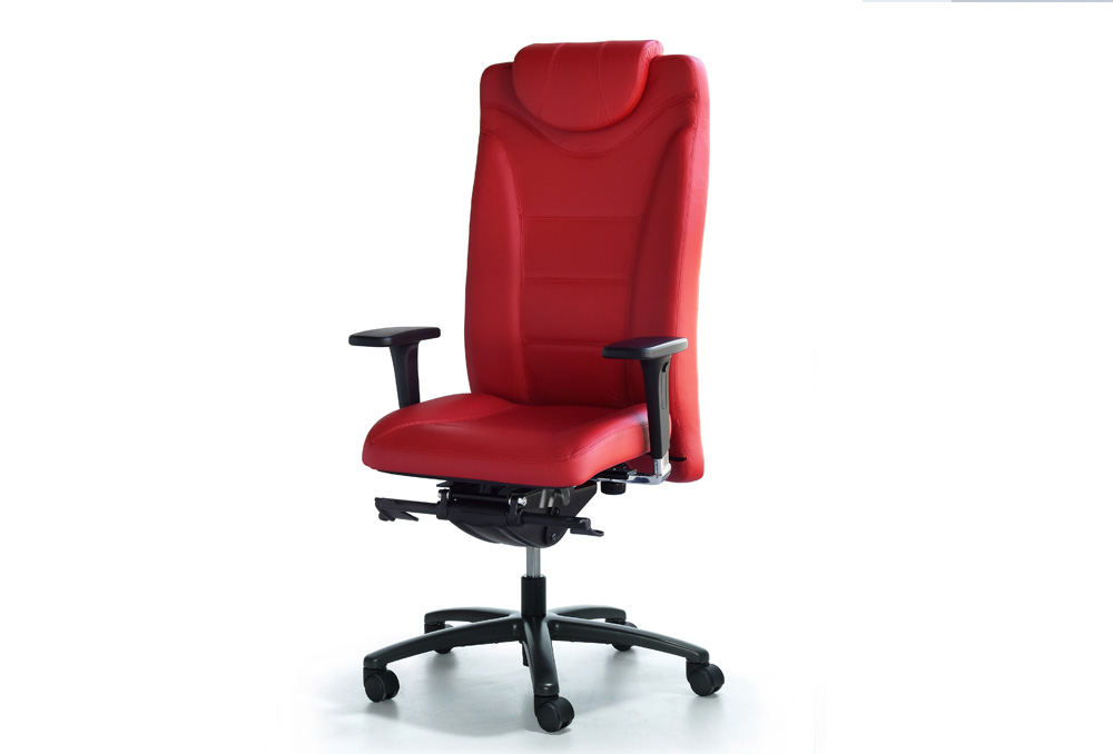 Διευθυντικό Κάθισμα Dromeas Apollo (0,66×0,66×1,20-1,30) Δερματίνη Κόκκινη Πεντάνευρο Ανθρακί