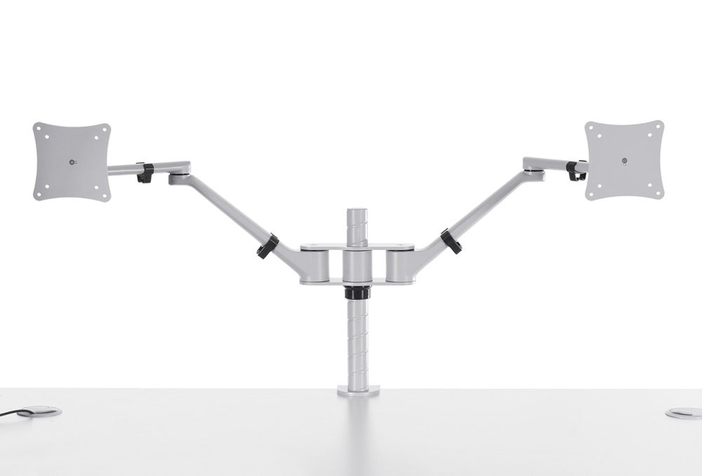 Βραχίονας οθόνης διπλός Dromeas σειράς Liberty σε απόχρωση γκρι