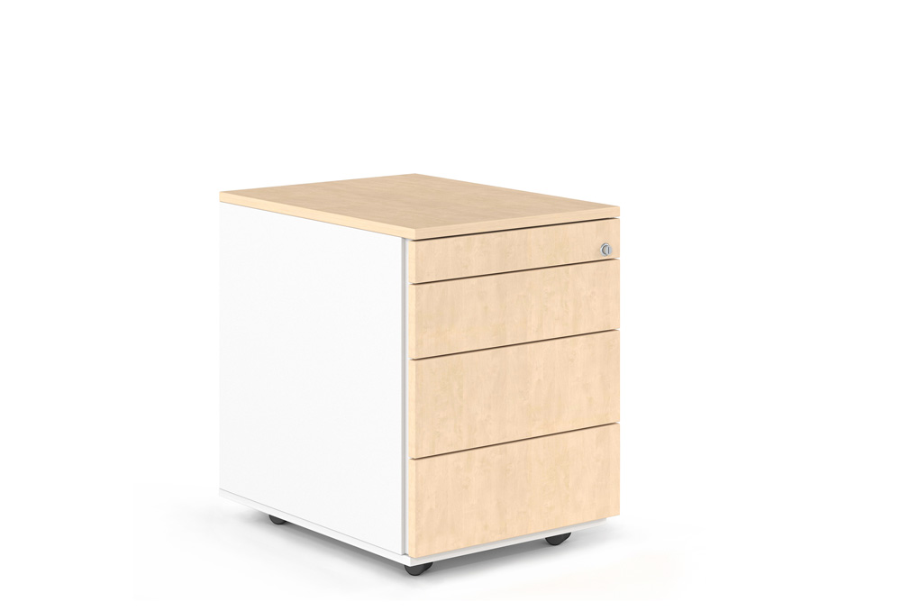 Συρταριέρα Dromeas μελαμίνης με μολυβοθήκη (0,43×0,59×0,55) . Κάσωμα σε απόχρωση υπόλευκο. Καπάκι και κούτελα σε απόχρωση συμίδας.