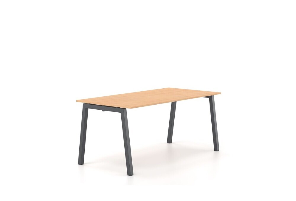 Γραφείο εργασίας Dromeas σειράς Neo Α διάστασης 160Χ80Χ73Η με σκελετό σε απόχρωση Μαύρο και επιφάνεια σε απόχρωση Οξιάς