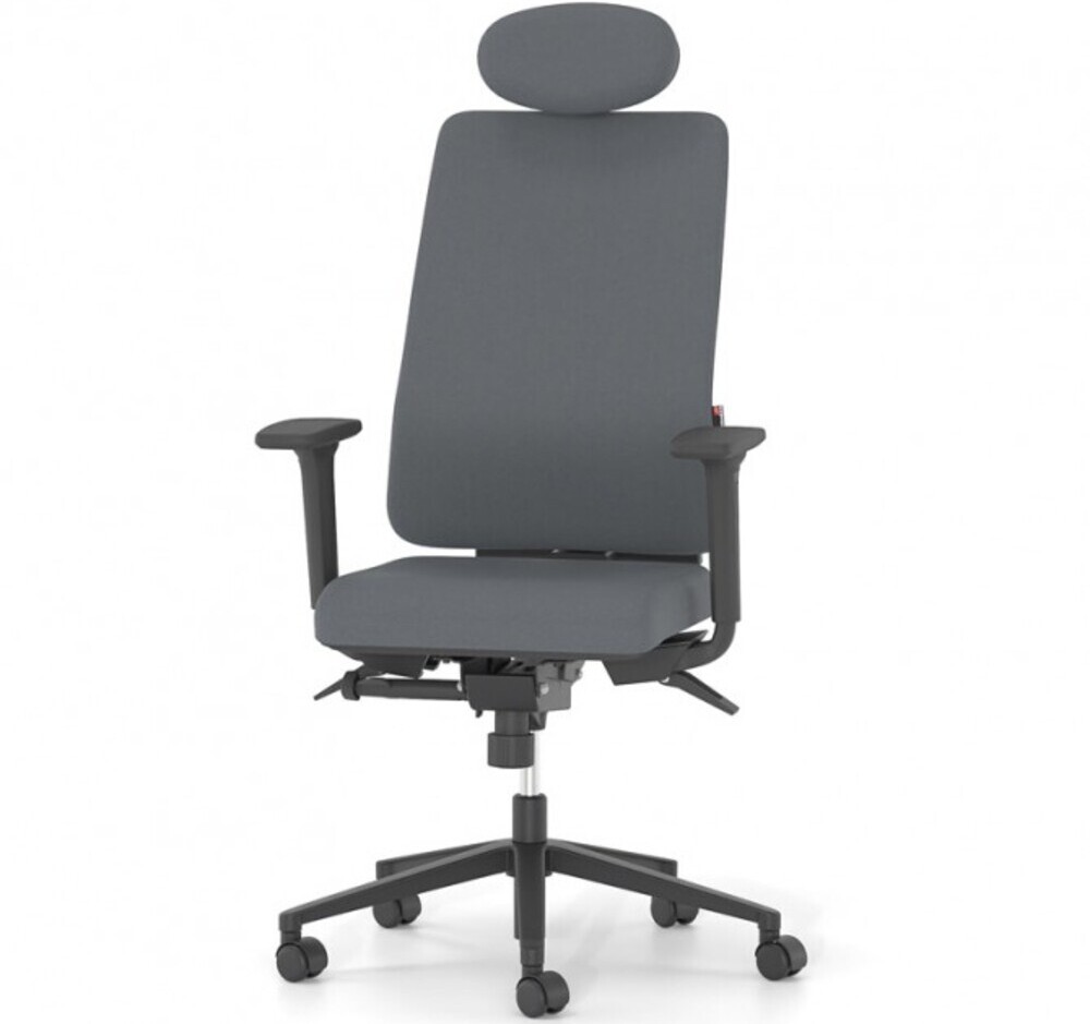 Κάθισμα Διευθυντικό Dromeas Reflex D Ν (0,66×0,68×0,46-0,58) Πλάτη Και Έδρα Δερματίνη Γκρί Πεντάνευρο Μαύρο