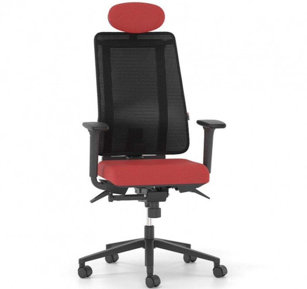 Κάθισμα Διευθυντικό Dromeas Reflex D Ν (0,66×0,68×0,46-0,58) Πλάτη Δίχτυ Μαύρο Έδρα Δερματίνη Κόκκινη Πεντάνευρο Βαμμένο Μαύρο