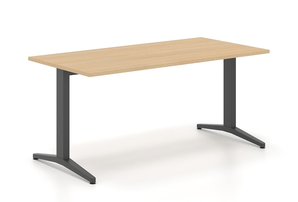 Γραφείο εργασίας Dromeas σειράς Alma S διάστασης 160Χ80Χ73Η σκελετός σε απόχρωση μαύρο και επιφάνεια σε απόχρωση φυσικό δρυς