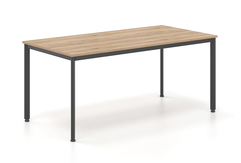 Γραφείο εργασίας Dromeas σειράς Οval διάστασης 140X80X73Η με σκελετό σε απόχρωση μαύρο και επιφάνεια σε απόχρωση καρυδιά