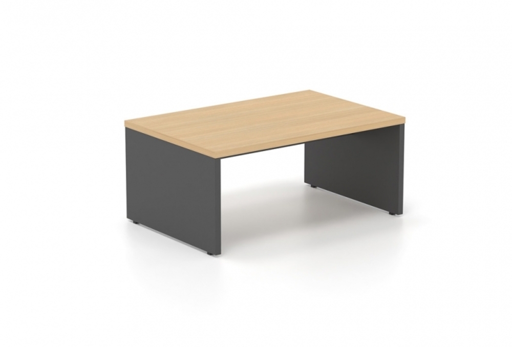 Τραπεζάκι αναμονής Dromeas σειράς Finesse διάστασης 90Χ60Χ40Η βάση σε απόχρωση ανθρακί , επιφάνεια φυσικό δρυς.