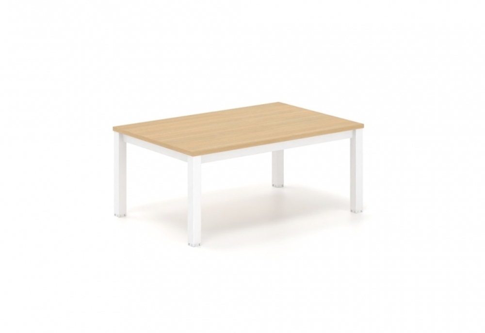 Τραπεζάκι αναμονής Dromeas σειράς Tetra διάστασης 90Χ60Χ38Η με σκελετό σε απόχρωση υπόλευκο και επιφάνεια σε απόχρωση φυσικό δρυς.