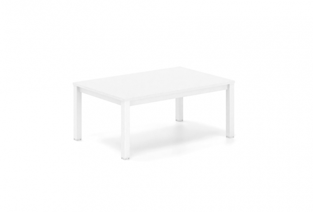 Τραπεζάκι αναμονής Dromeas σειράς Tetra διάστασης 90Χ60Χ38Η με σκελετό σε απόχρωση υπόλευκο και επιφάνεια σε απόχρωση υπολευκο.