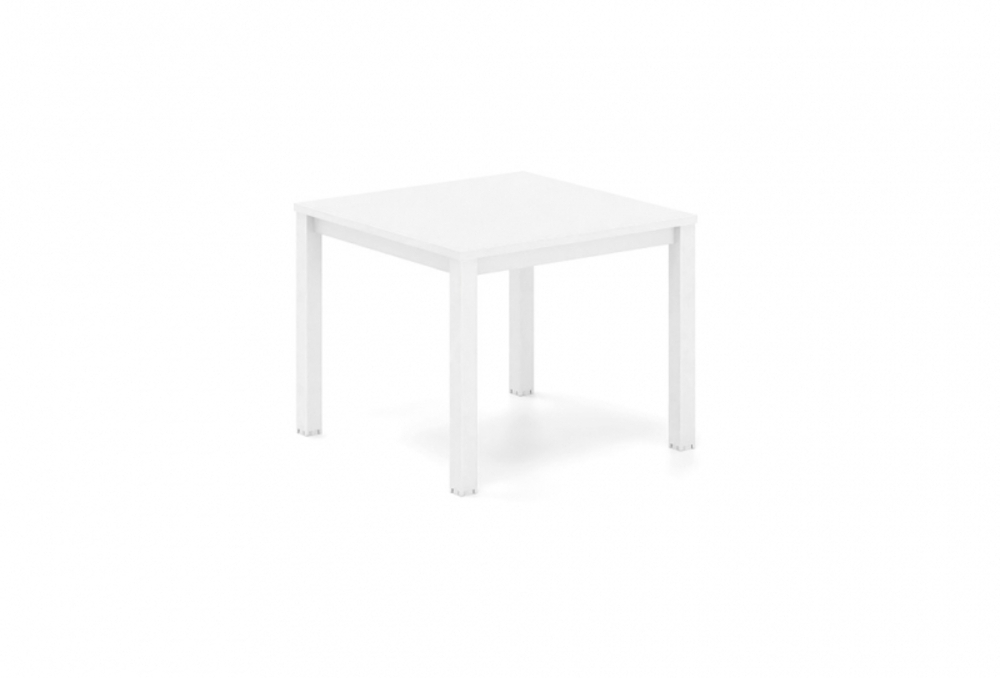 Τραπεζάκι αναμονής Dromeas σειράς Tetra διάστασης 60Χ60Χ48Η με σκελετό σε απόχρωση υπόλευκο και επιφάνεια σε απόχρωση υπολευκο.