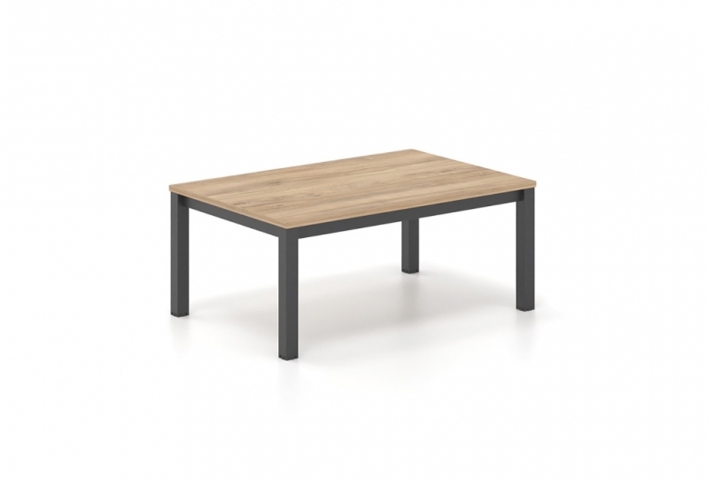 Τραπεζάκι αναμονής Dromeas σειράς Tetra διάστασης 90Χ60Χ38Η με σκελετό σε απόχρωση μαύρο και επιφάνεια σε απόχρωση καρυδια.