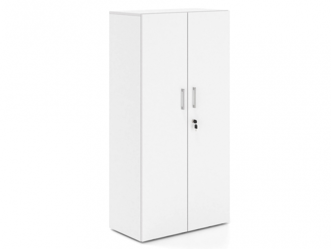 Βιβλιοθήκη Dromeas κλειστή διάστασης 80Χ40Χ200Η με κάσωμα σε απόχρωση υπόλευκο, καπάκι και πόρτες σε απόχρωση υπόλευκο.