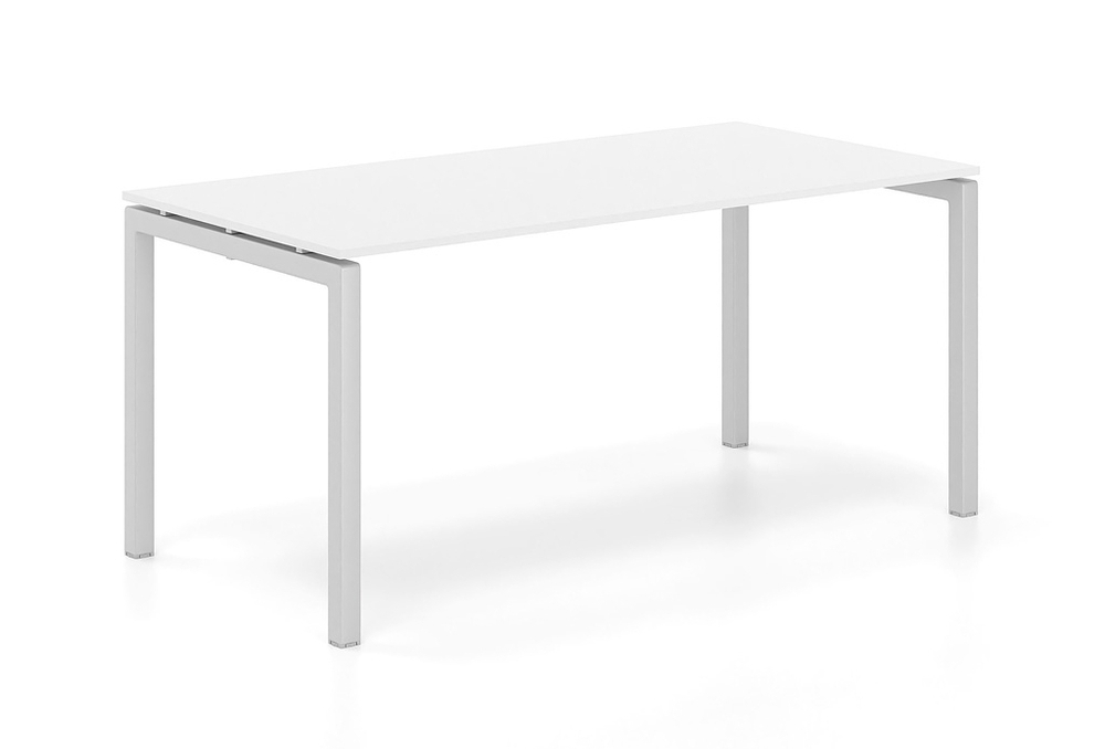 Γραφείο εργασίας Dromeas σειράς Neo διάστασης 160Χ80Χ73Η με σκελετό σε απόχρωση γκρι και επιφάνεια σε απόχρωση υπόλευκο