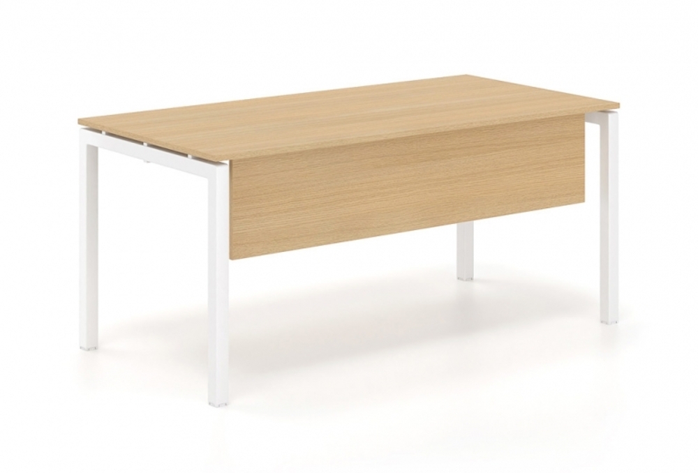 Γραφείο εργασίας Dromeas σειράς Neo διάστασης 160Χ80Χ73Η με σκελετό σε απόχρωση υπόλευκο, επιφάνεια και μετώπη σε απόχρωση φυσικό δρυς