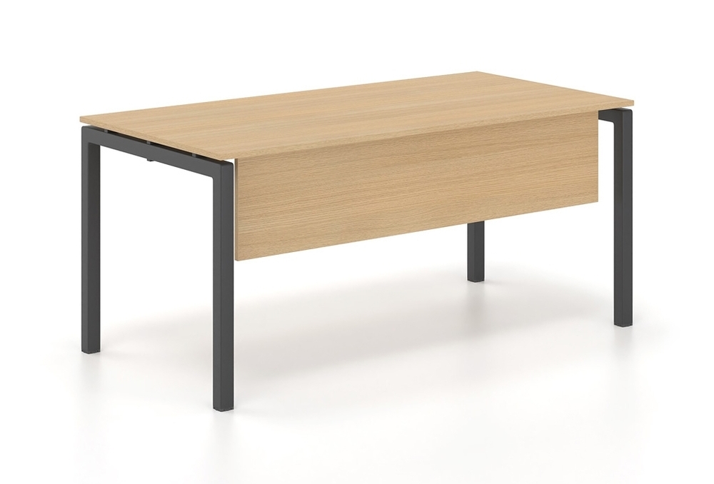 Γραφείο εργασίας Dromeas σειράς Neo διάστασης 160Χ80Χ73Η με σκελετό σε απόχρωση μαυρό, επιφάνεια και μετώπη σε απόχρωση φυσικό δρυς