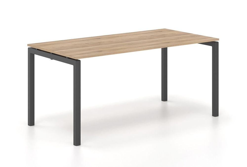 Γραφείο εργασίας Dromeas σειράς Neo διάστασης 160Χ80Χ73Η με σκελετό σε απόχρωση μαυρό και επιφάνεια σε απόχρωση καρυδιά