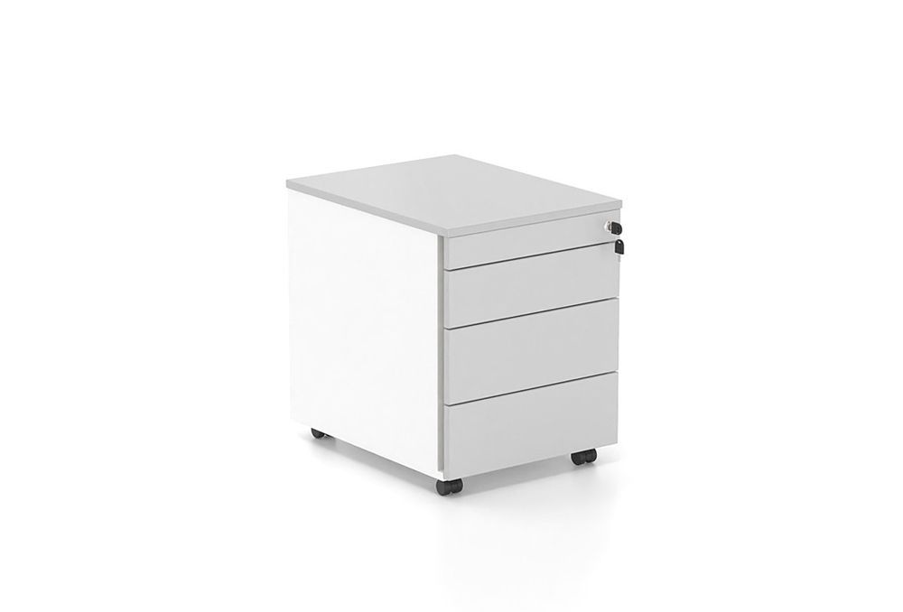 Συρταριέρα Dromeas μελαμίνης με μολυβοθήκη διάστασης 43X59X55Η. Κάσωμα σε απόχρωση υπόλευκο. Καπάκι και κούτελα σε απόχρωση γκρι ασημί.