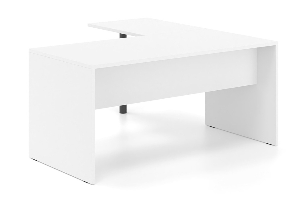 Γραφείο εργασίας Dromeas σειράς Finesse διάστασης 160x160x73Η σε απόχρωση υπόλευκο