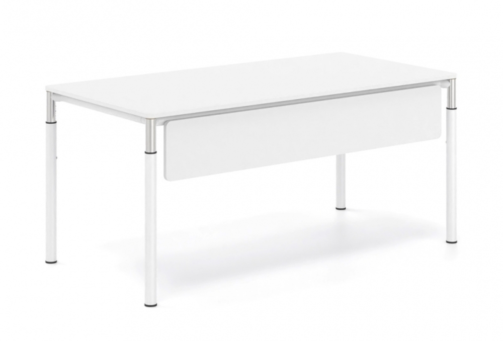 Γραφείο εργασίας Dromeas σειράς Slim διάστασης 160Χ80Χ65-85Η σκελετός και επιφάνεια σε απόχρωση υπόλευκου