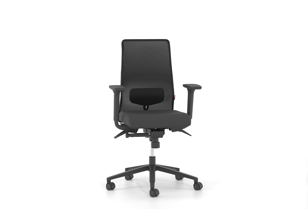 Κάθισμα Εργασίας Dromeas Smart Με Μπράτσα Έδρα Ύφασμα Τύπος 1 Μαύρο , Πλάτη Δίχτυ Μαύρο Πεντάνευρο Μαύρο