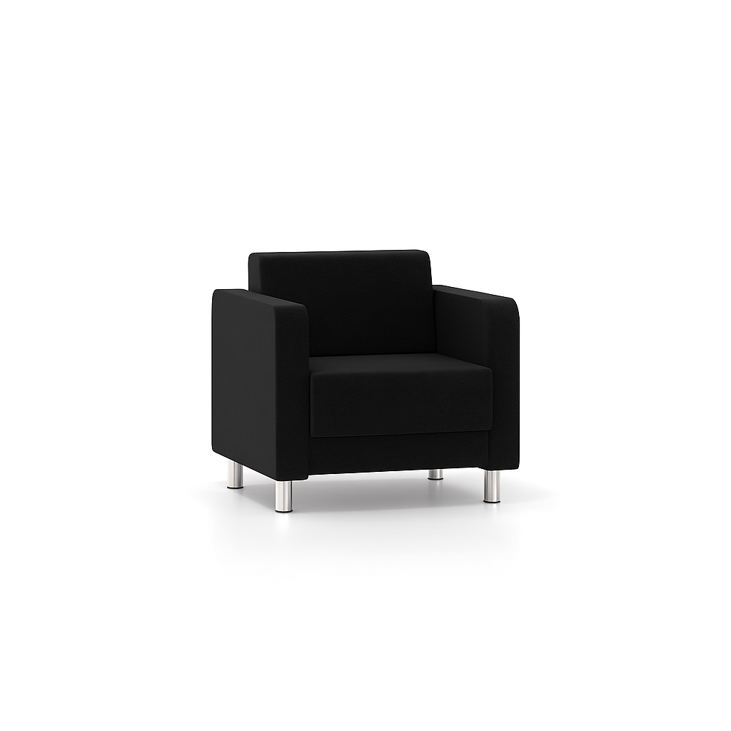 Πολυθρόνα Dromeas σειράς Alfie Δερματίνη Μαύρη