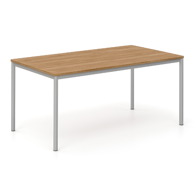 Γραφείο εργασίας Dromeas σειράς Slim διάστασης 180Χ90Χ73Η με επιφάνεια Καρυδιά και Γκρί Σκελετό