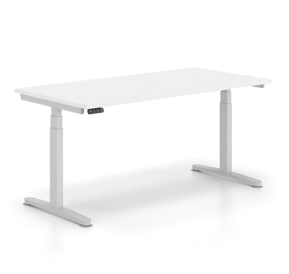 Ηλεκτρικά Ρυθμιζόμενο Γραφείο Εργασίας με Bluetooth σειράς Alma HT διάστασης 160Χ80Χ65-129Η με σκελετό σε απόχρωση γκρι και επιφάνεια σε απόχρωση υπόλευκο