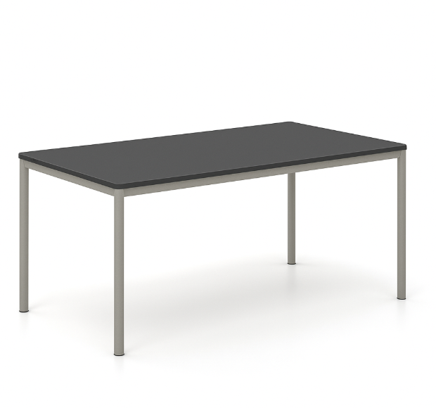 Γραφείο εργασίας Dromeas σειράς Slim διάστασης 140Χ80Χ73Η με Ανθρακί επιφάνεια και Γκρί Σκελετό