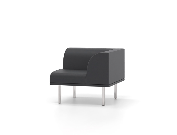 Πολυθρόνα Γωνία Dromeas σειράς Kronos Δερματίνη Μαύρη