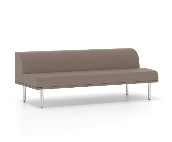 Τριθέσιος Καναπές Dromeas σειράς Kronos Δερματίνη Γκρί