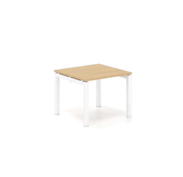 Τραπεζάκι αναμονής Dromeas σειράς Neo διάστασης 600 mm x 600 mm x 480H σε απόχρωση Φυσικό Δρύς με Υπόλευκο Σκελετό