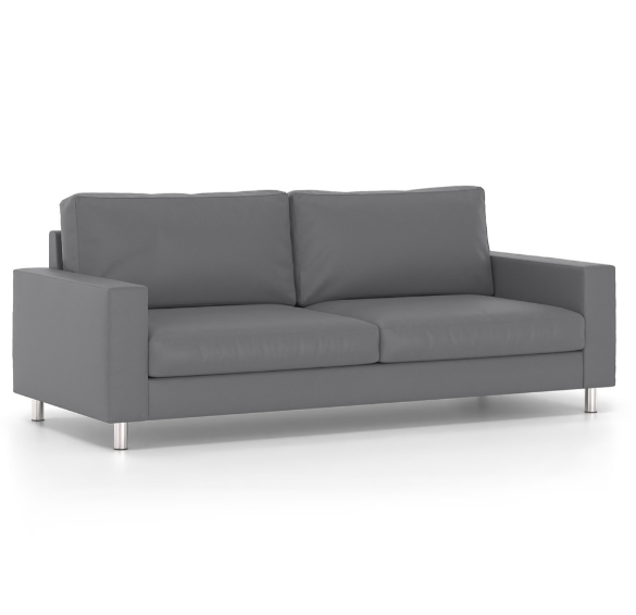 Τριθέσιος Καναπές Dromeas σειράς Alfie Δερματίνη Γκρί