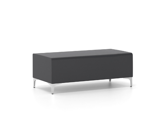 Διθέσιος καναπές χωρίς πλάτη Dromeas σειράς Kivos Δερματίνη Μαύρη