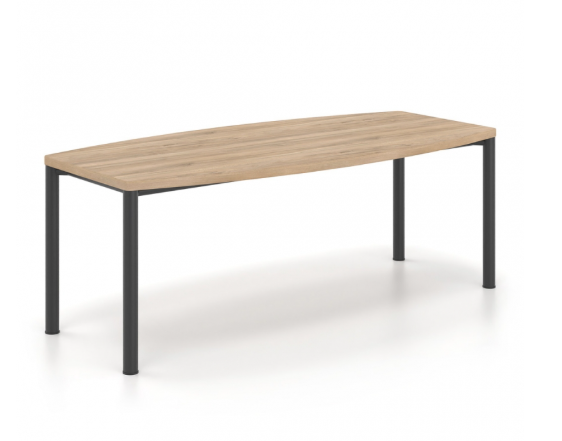 Τράπεζα συνεδριάσεων Dromeas σειράς Vip Light διάστασης 2400 x 1200 x 730 με μαύρο σκελετο και επιφάνεια σε απόχρωση φυσικό δρύς