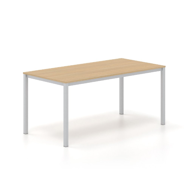 Γραφείο εργασίας Dromeas σειράς Tetra διάστασης 80Χ80Χ73Η με σκελετό σε απόxρωση γκρι και επιφάνεια σε απόχρωση φυσικό δρύς