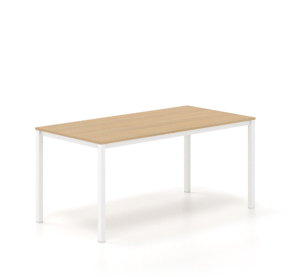 Γραφείο εργασίας Dromeas σειράς Tetra διάστασης 100X60Χ73Η με σκελετό σε απόxρωση υπόλευκο και επιφάνεια σε απόχρωση δρύς