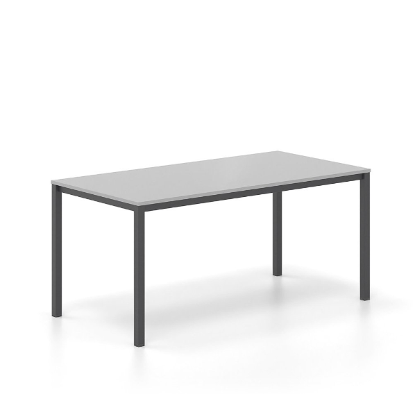 Γραφείο εργασίας Dromeas σειράς Tetra διάστασης 180X80Χ73Η με σκελετό σε απόxρωση μαύρο και επιφάνεια σε απόχρωση γκρι